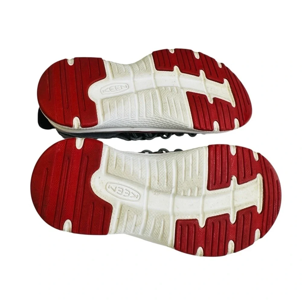 KEEN Uneek Gray Red Closed Toe Woven Sandals Big Boys Size 10